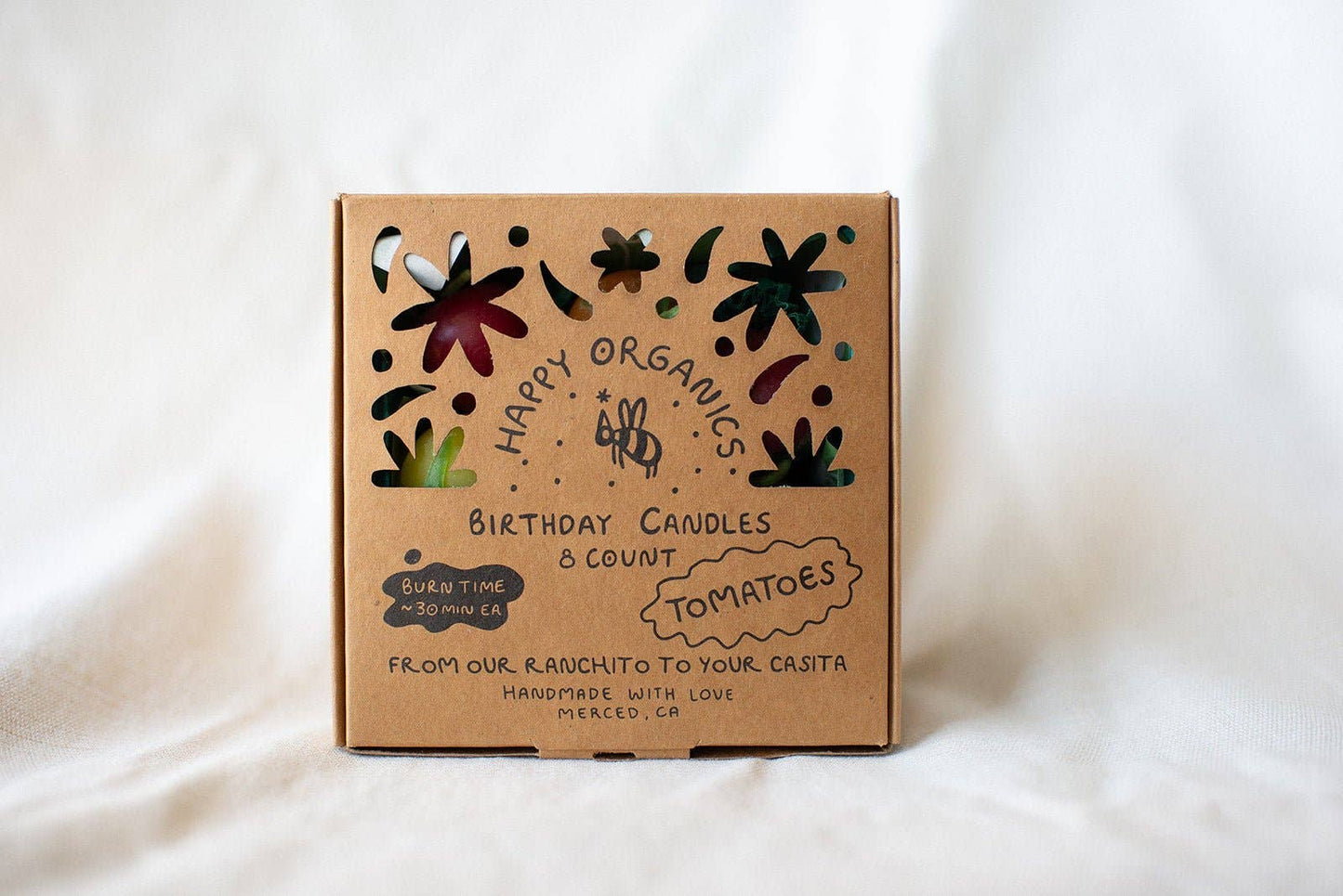 Cherry Tomato Beeswax Birthday Candles 8-count - Birthday Candles by Carlyle Avenue
