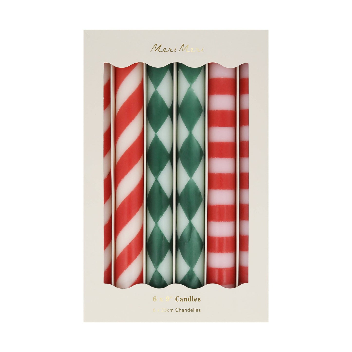 Festive Stripe Table Candles - Candles by Carlyle Avenue