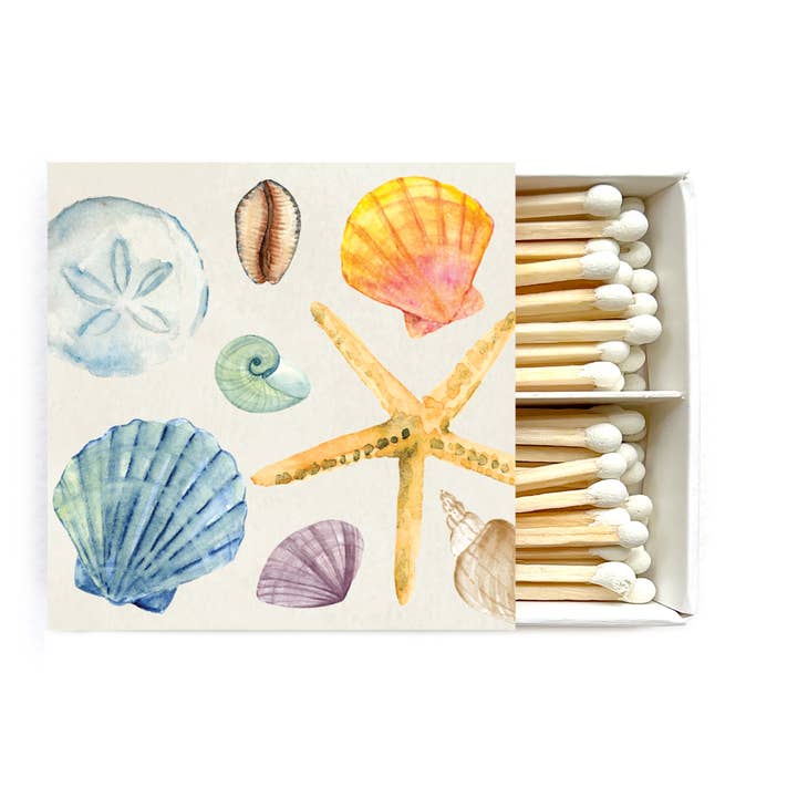 Watercolor Seashell Matches