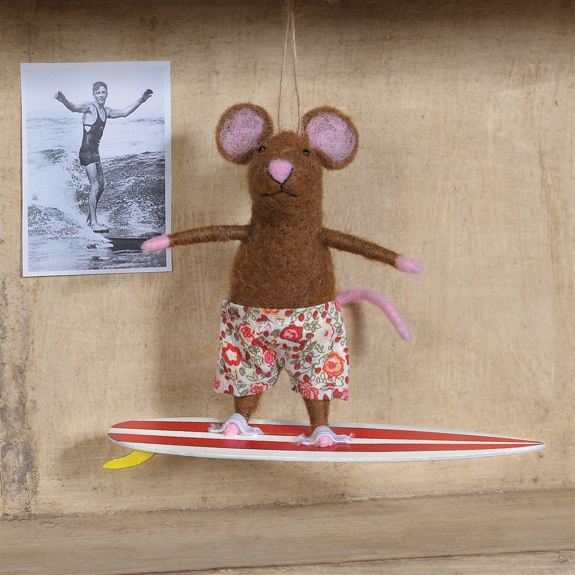 Felt Surfer Mouse Ornament