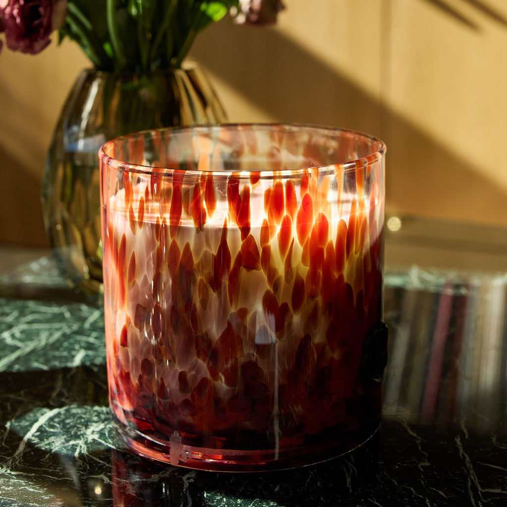 AG Opal Glass Candle - Red - Cardamom Negroni