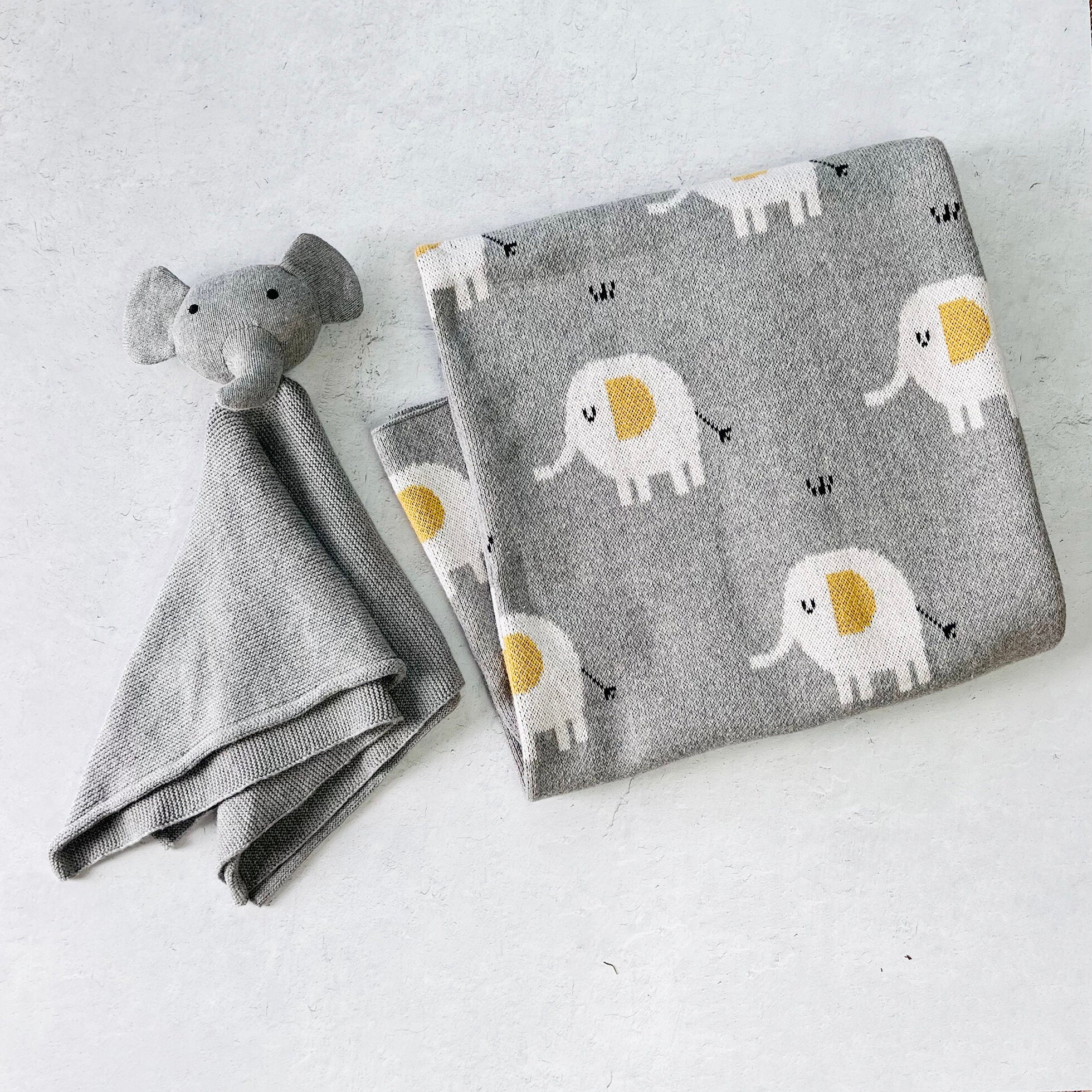 Baby Blanket & Lovey Gift Set - Grey Elephant