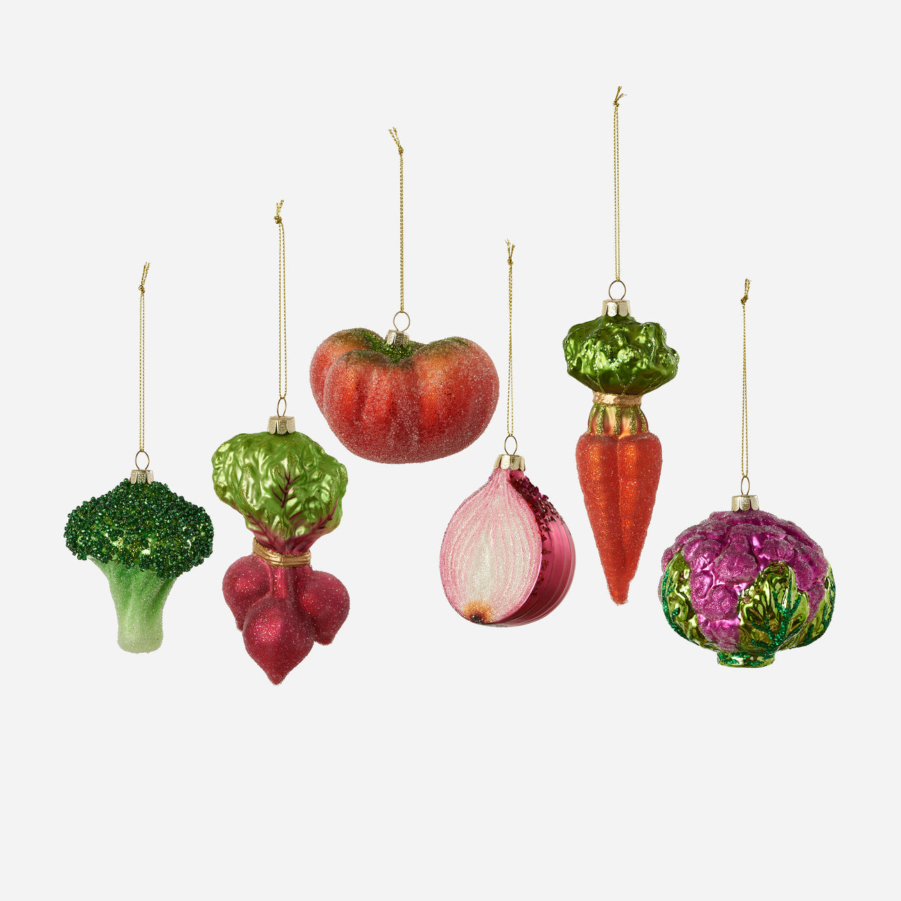 Vegetable Ornaments - Set of 6 Assorted
