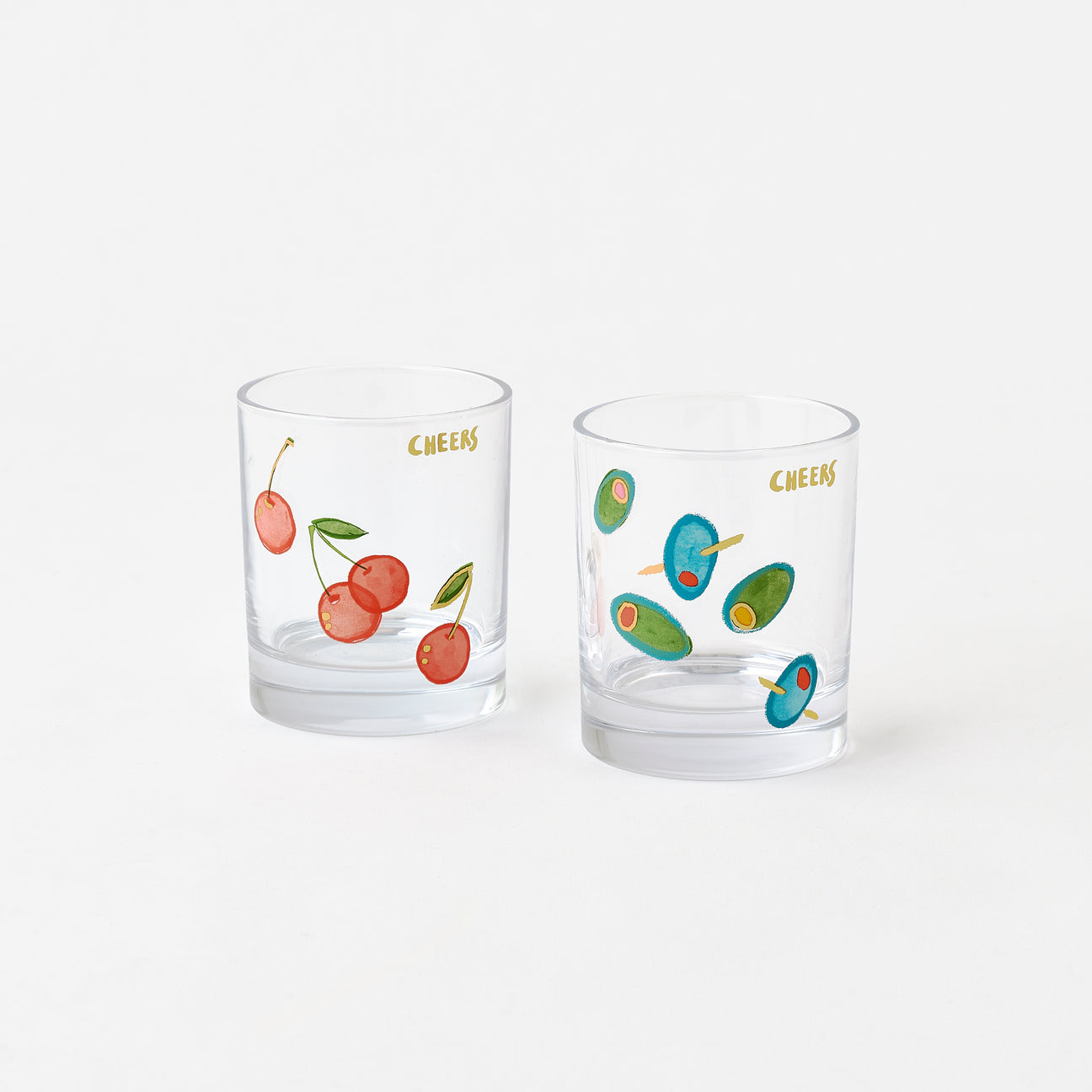 Terrazzo Rocks Glass, Set of 2 Assorted