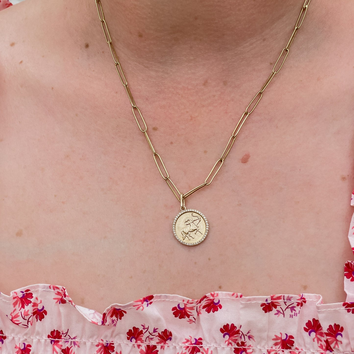 14k Sagittarius Zodiac Charm with Diamonds - Jewelry by Carlyle Avenue