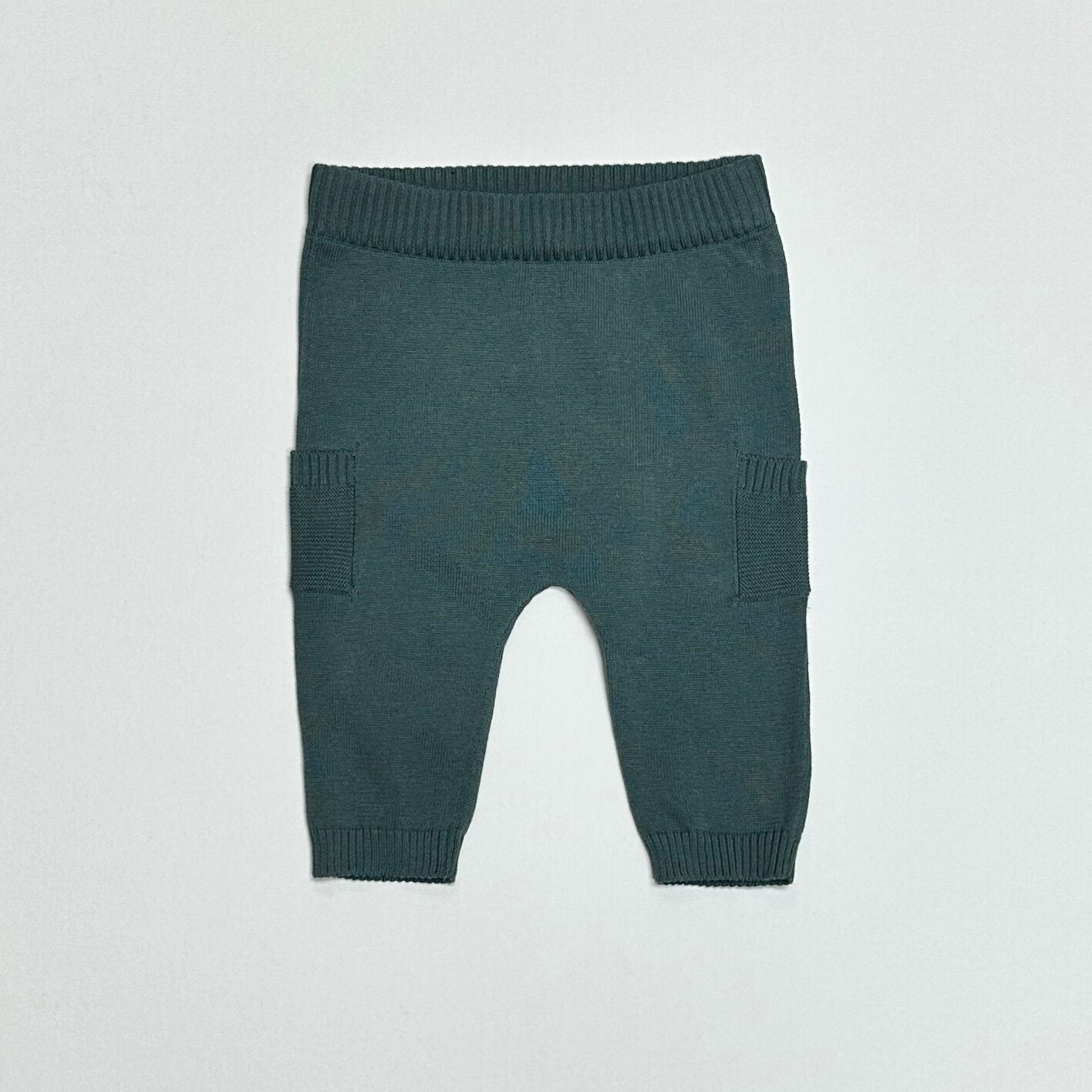 Baby Side Pocket Sweater Pants (Organic) 3-6m - Teal Blue