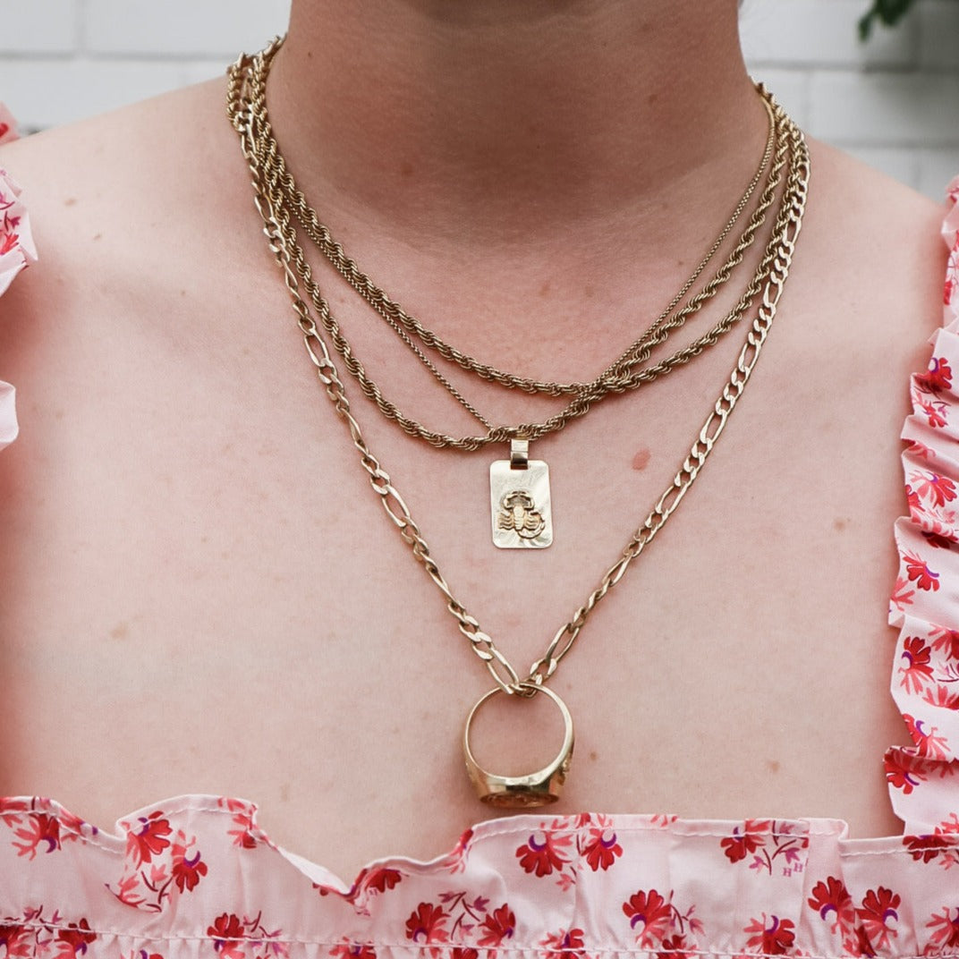 14k Scorpio Rectangular Pendant - Jewelry by Carlyle Avenue