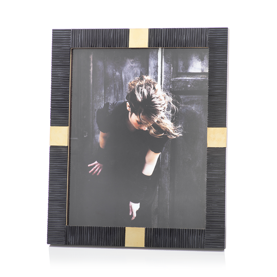 Maha Black Bone w/ Brass Trim Photo Frame - Picture Frames by Carlyle Avenue