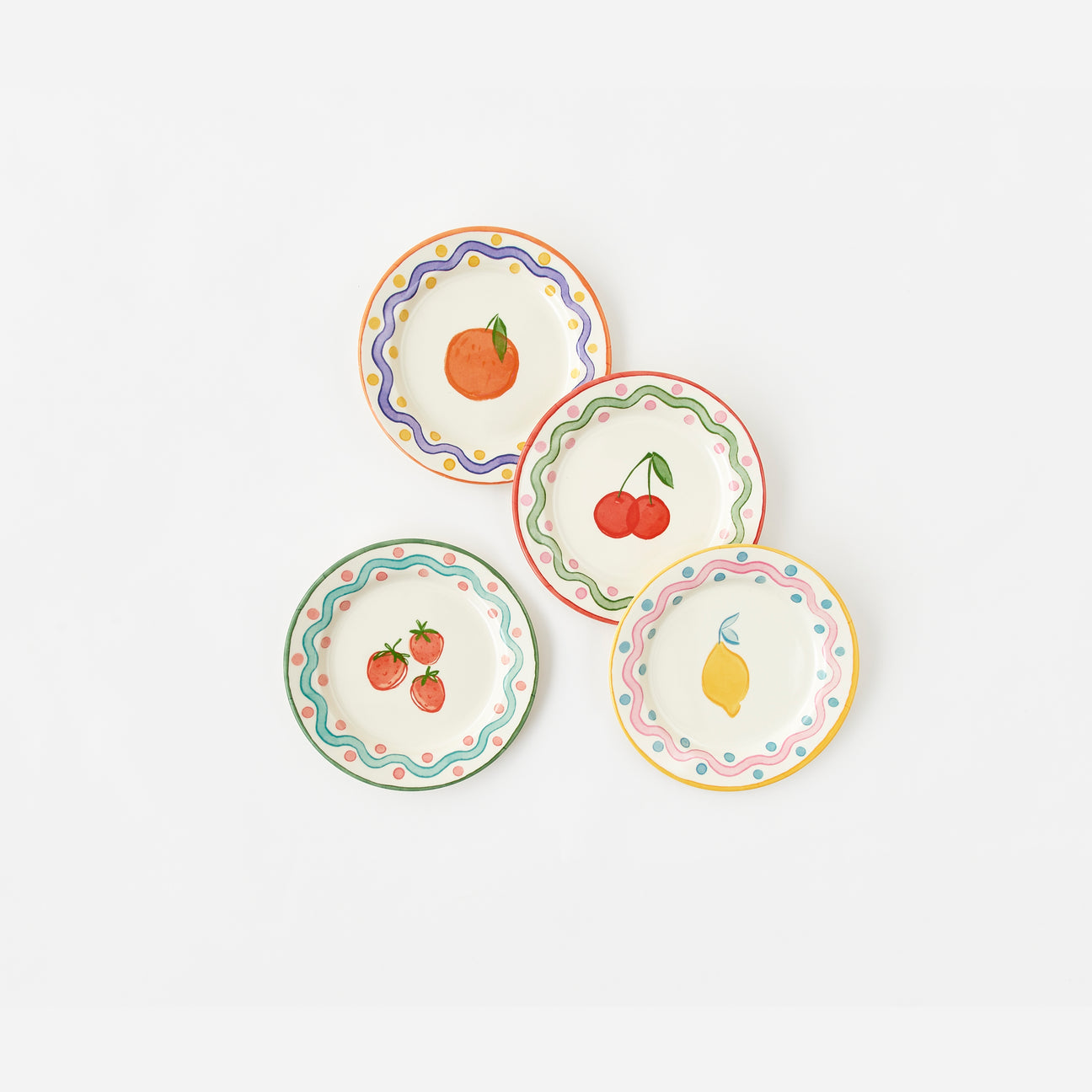Terrazzo "Enamel" Fruit Plate, Set of 4