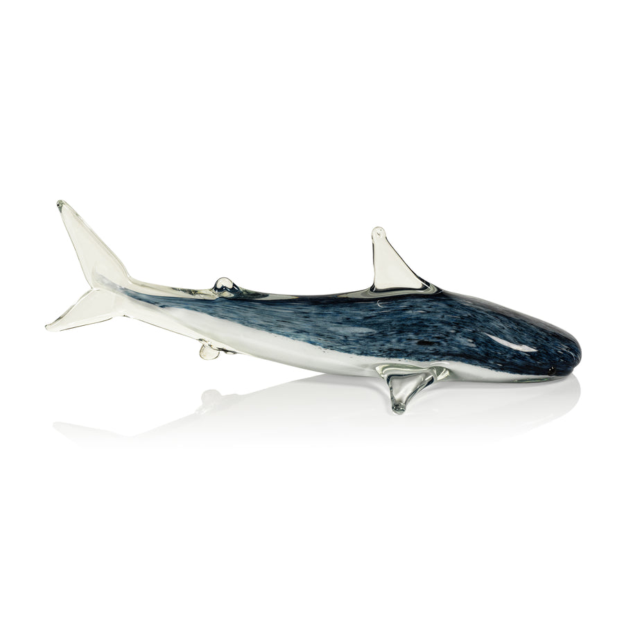 Decorative Glass Blue Shark - Decorative Accessories by Carlyle Avenue