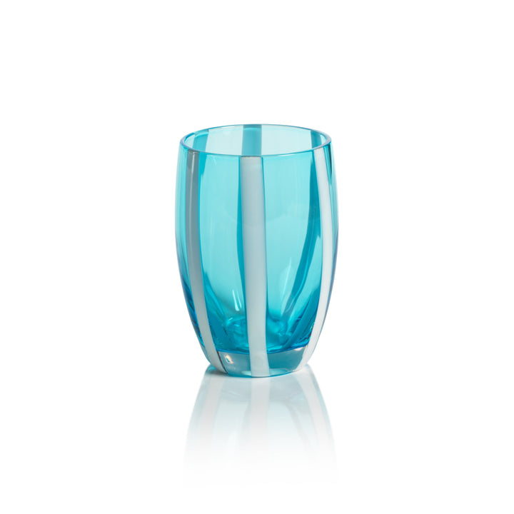 Portofino Striped Stemless Glass - Set of 4 - Drinkware Sets by Carlyle Avenue