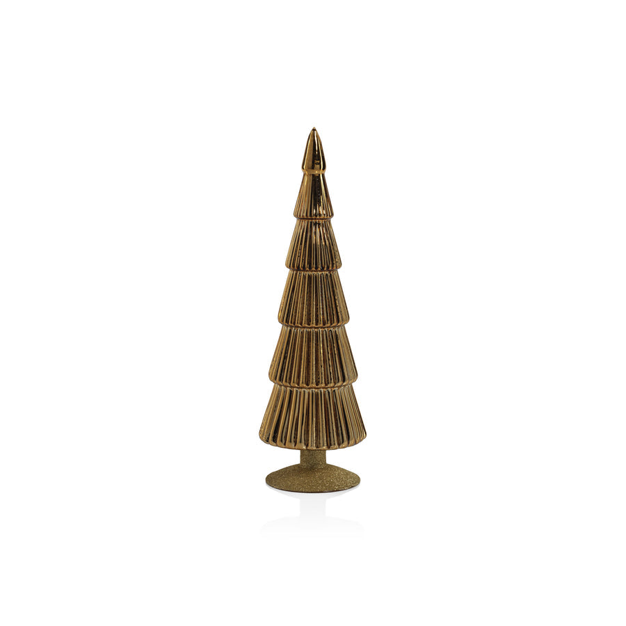 Alpine Glass Tree on Gold Glitter Base - Gold - Christmas Trees by Carlyle Avenue