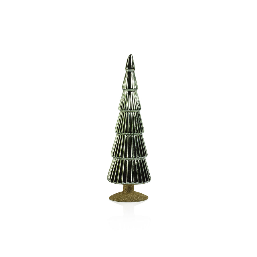 Alpine Glass Tree on Gold Glitter Base - Light Green - Christmas Trees by Carlyle Avenue