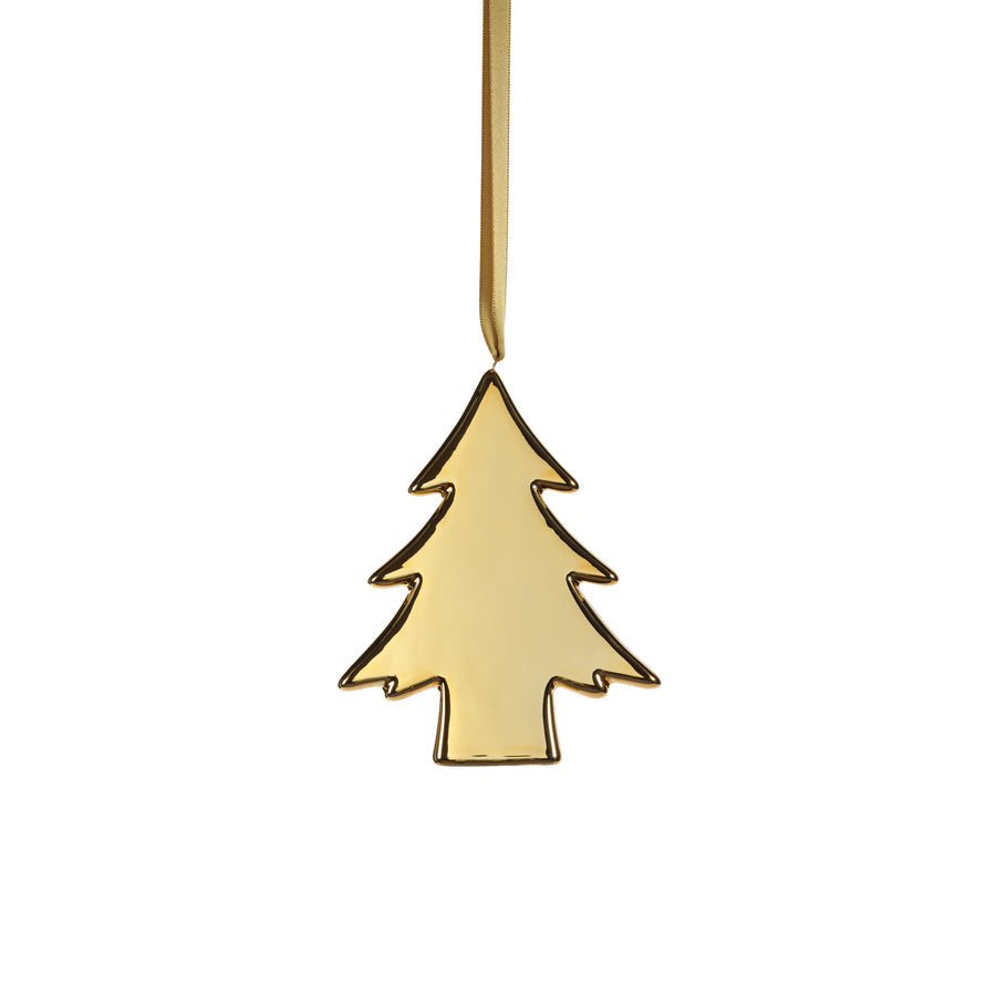 Ceramic Tree Ornament - Gold - Ornaments by Carlyle Avenue