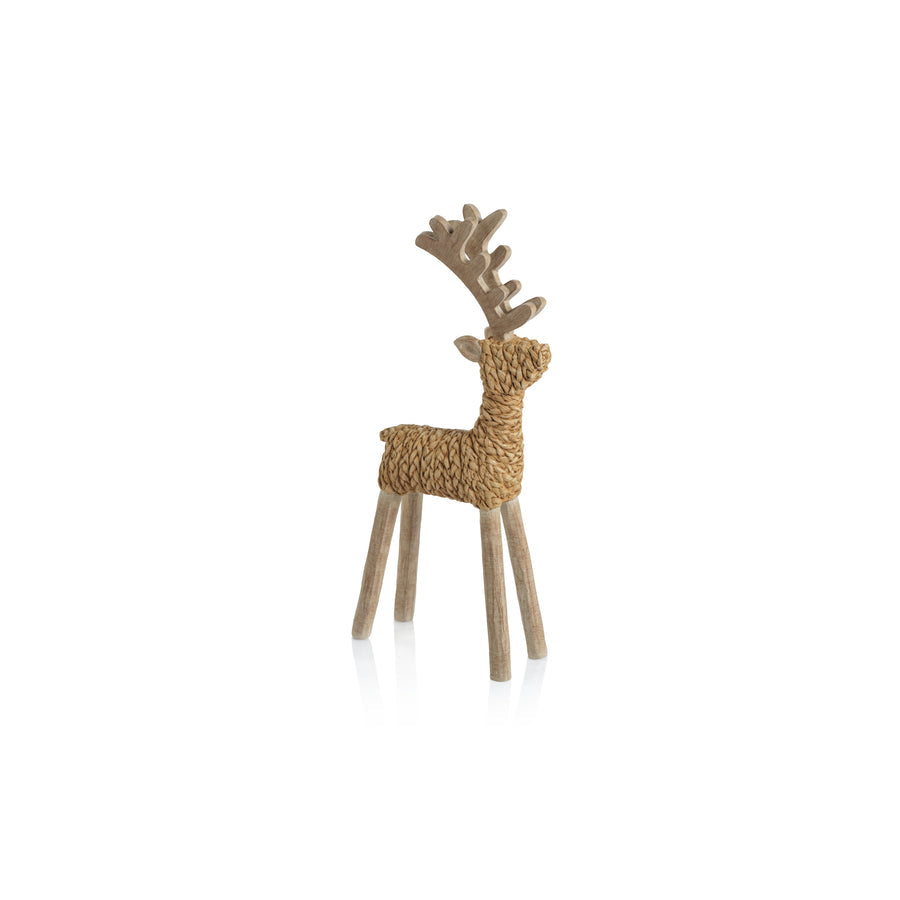 Braided Raffia Standing Deer - Christmas Decor by Carlyle Avenue