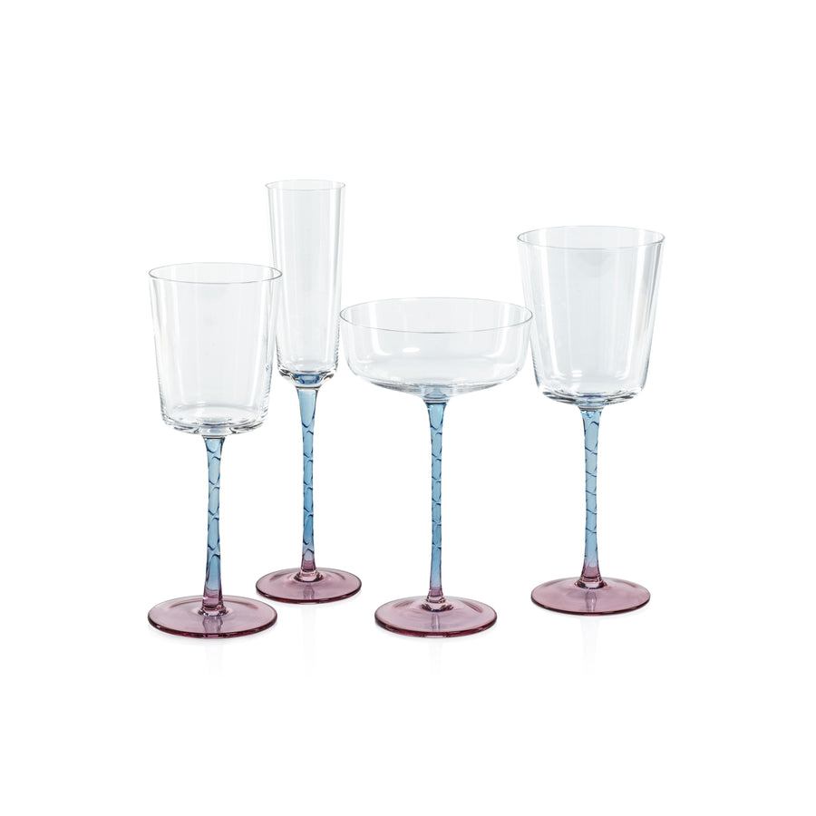 Vicenza Glassware - Pink and Blue