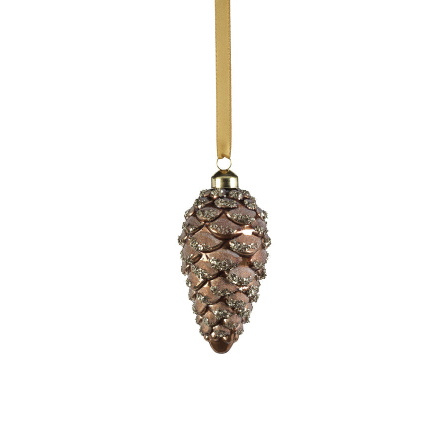 Glass Pine Cone Ornament - Copper Bronze - Christmas Decor by Carlyle Avenue