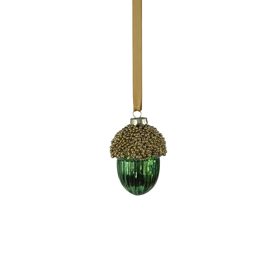 Beaded Glass Acorn Ornament