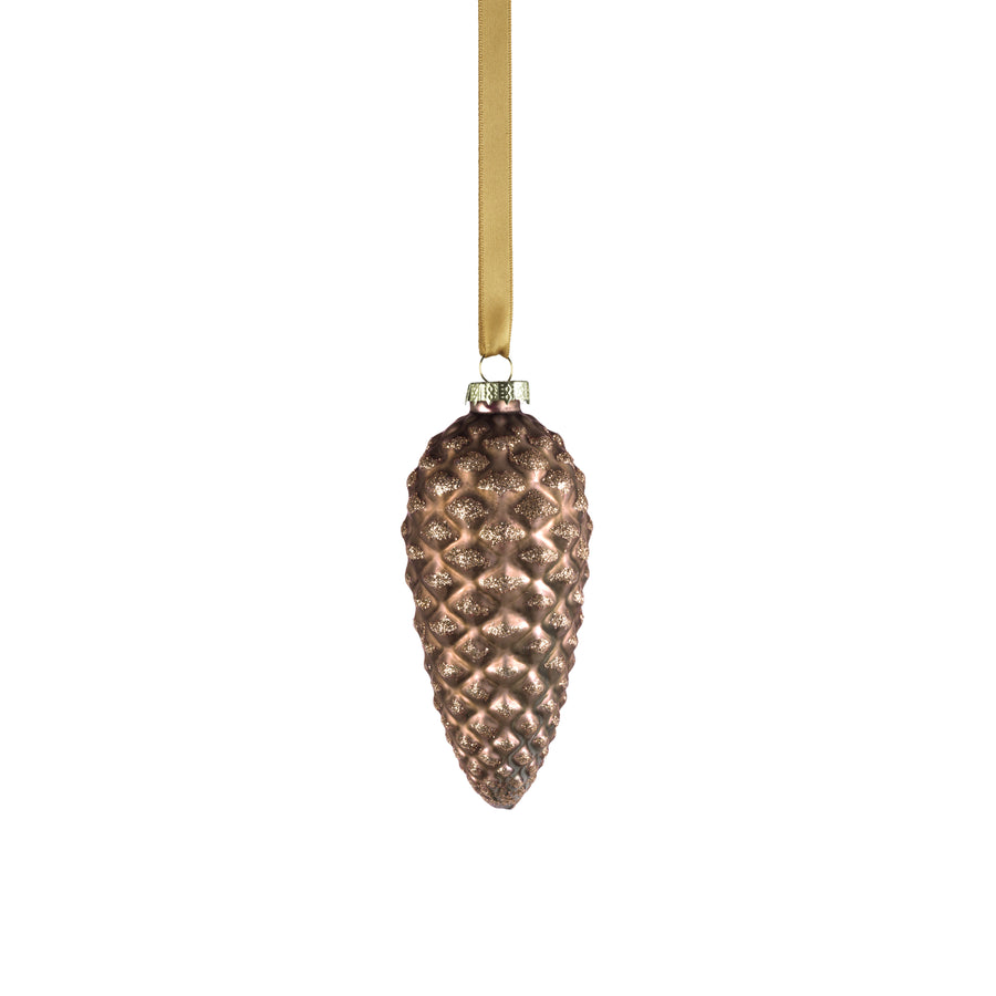 Glass Pine Cone Ornament - Umber Copper Bronze - Holiday Ornaments by Carlyle Avenue