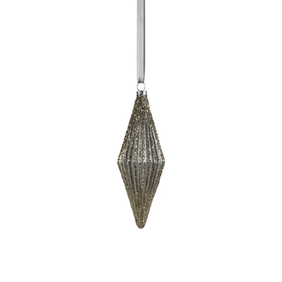 Antique Ribbed Ornament - Matte Silver - Ornaments by Carlyle Avenue