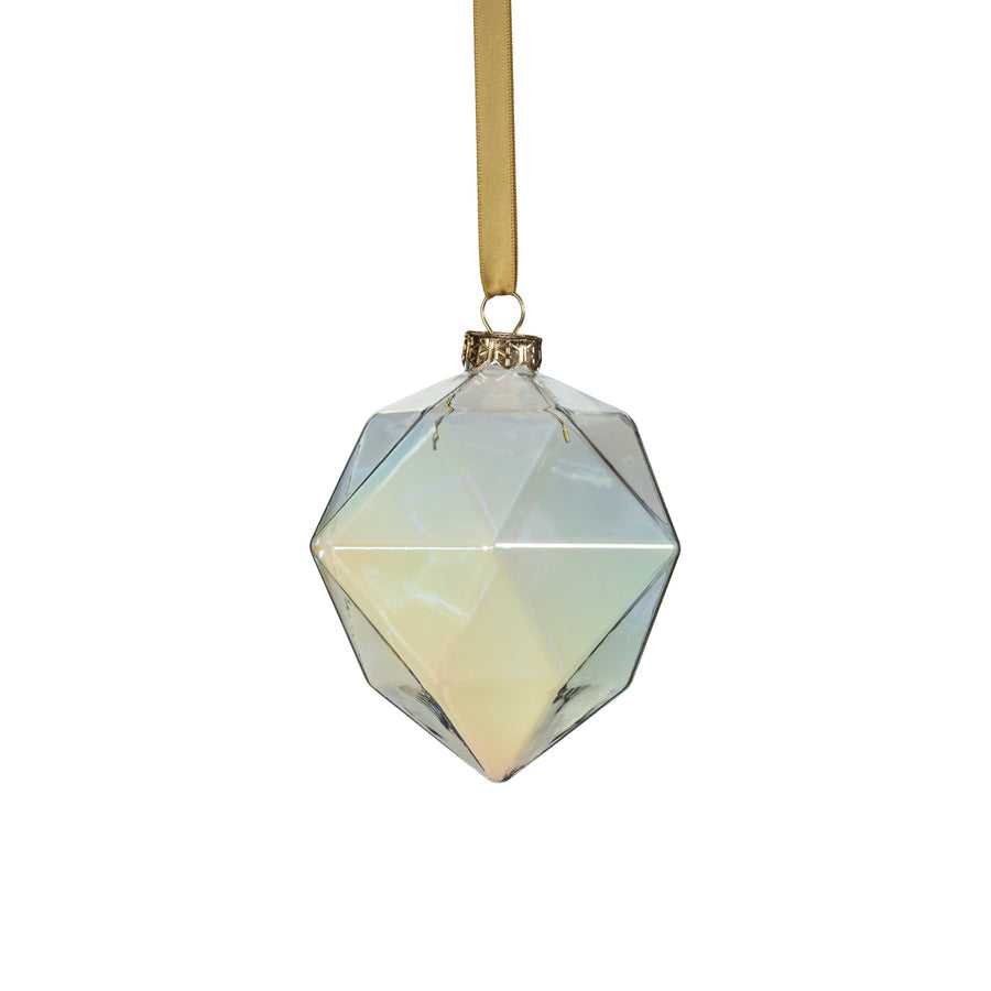 Faceted Glass Ornament - Clear Luster