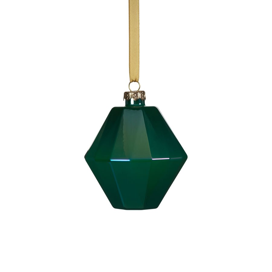 Faceted Glass Ornament - Green Luster - Ornaments by Carlyle Avenue