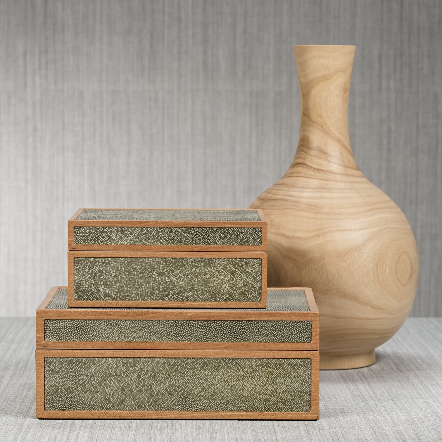 Wood & Shagreen Leather Box