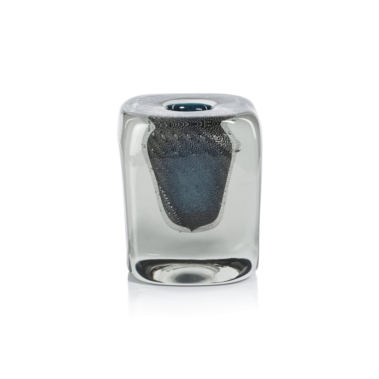 Handcrafted Crystal Bloom Vase - Blue - Vases by Carlyle Avenue