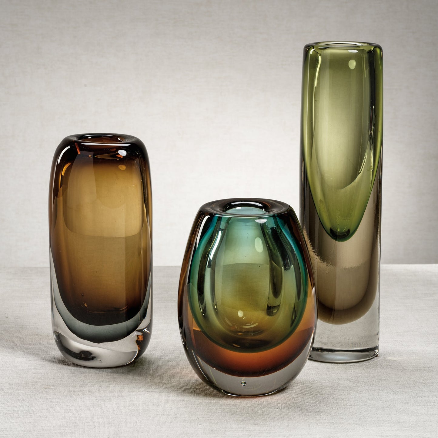 Amber & Gray Glass Vase - Vases by Carlyle Avenue