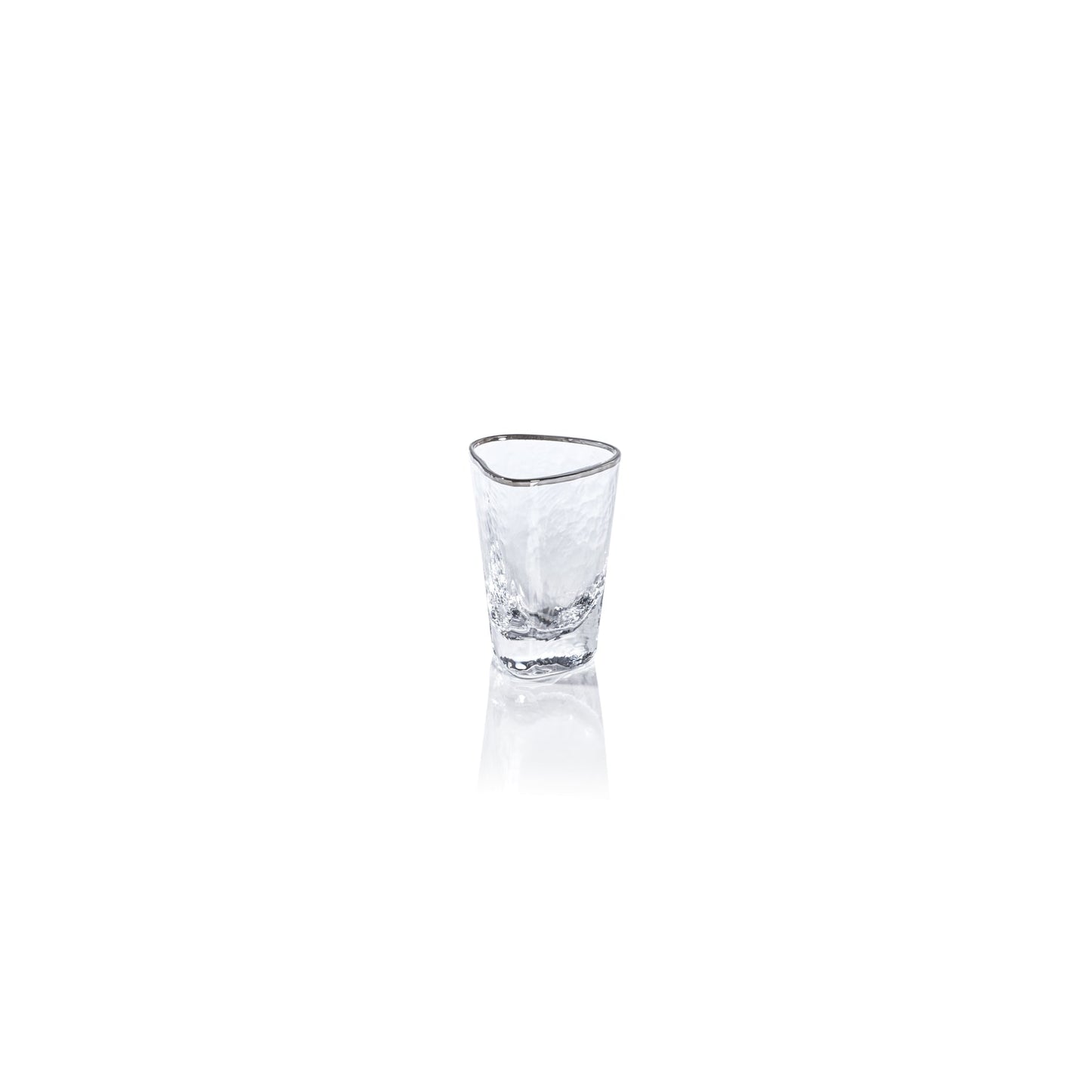 Aperitivo Triangular Glass - Clear w/ Platinum Rim - Glassware by Carlyle Avenue