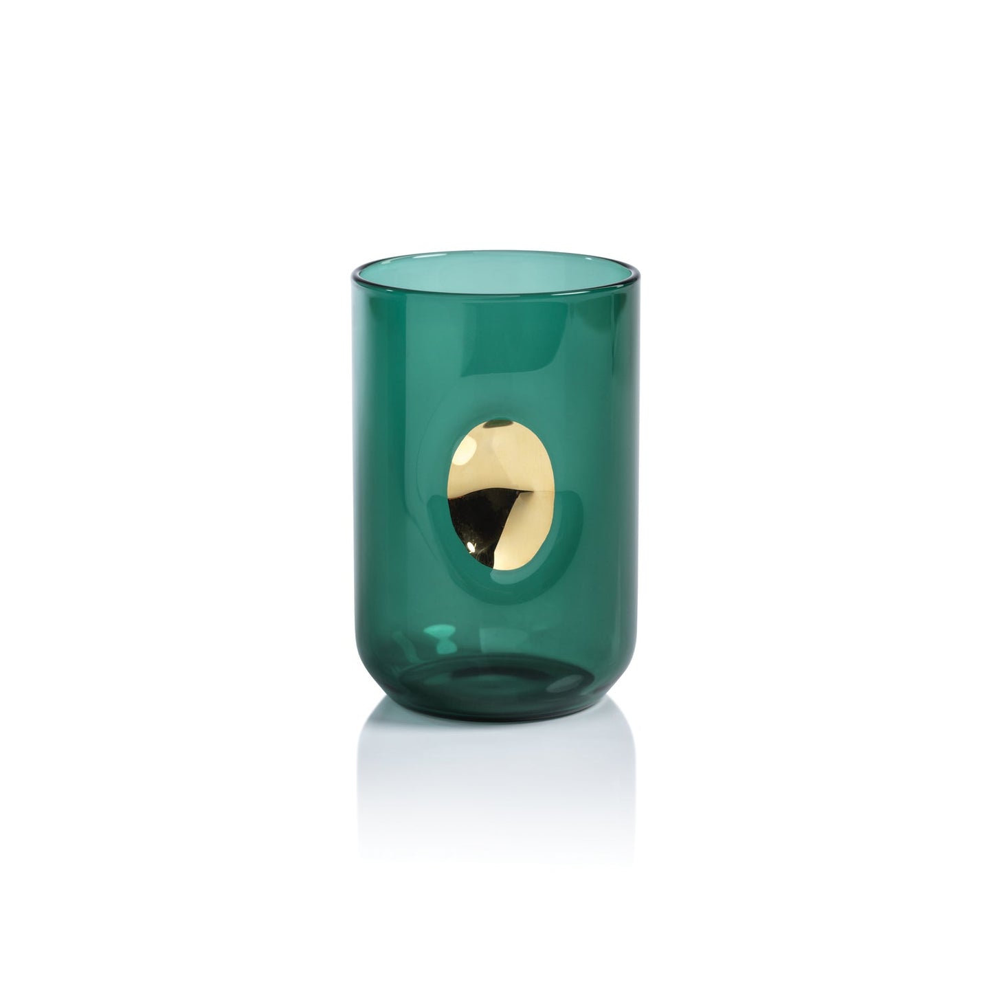 Aperitivo Tumbler with Gold Accent - Emerald Teal - Set of 4 - Glassware by Carlyle Avenue