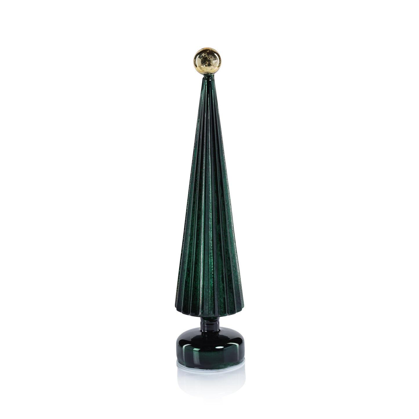 LED Tree with Globe Finial - Green w/ Gold - Christmas Trees by Carlyle Avenue