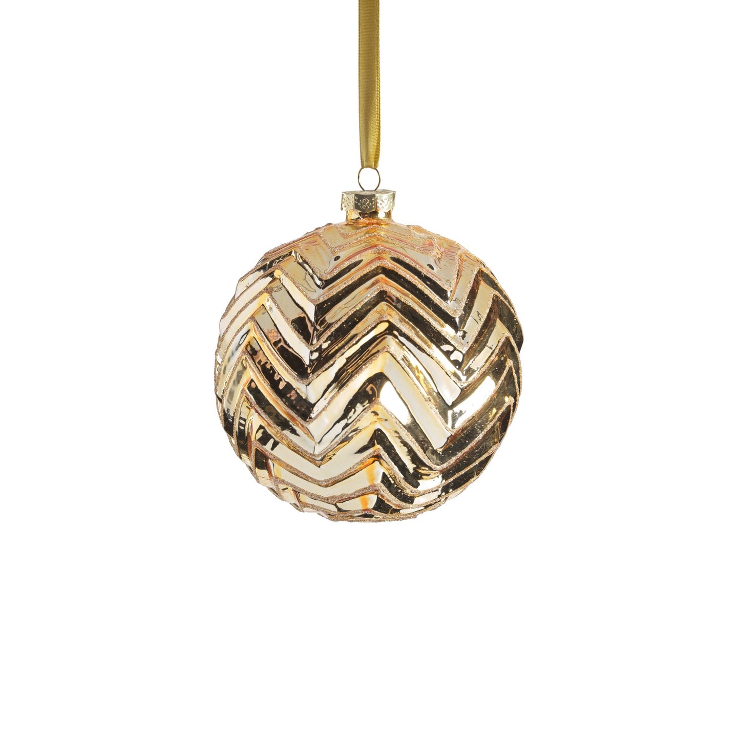 Metallic Spark Zigzag Ornament - Gold - Ornaments by Carlyle Avenue