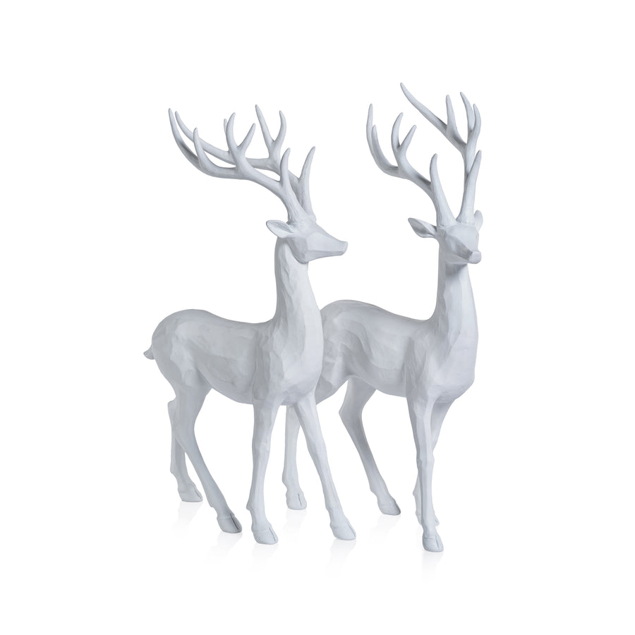 All White Decorative Deer (Single) - Christmas Decor by Carlyle Avenue