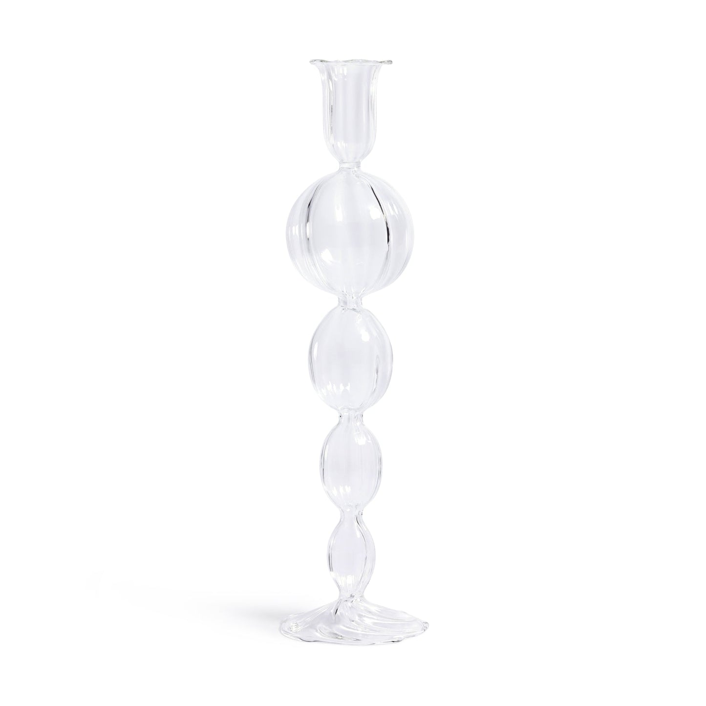 Marais Blown Glass Candle Holder - Clear