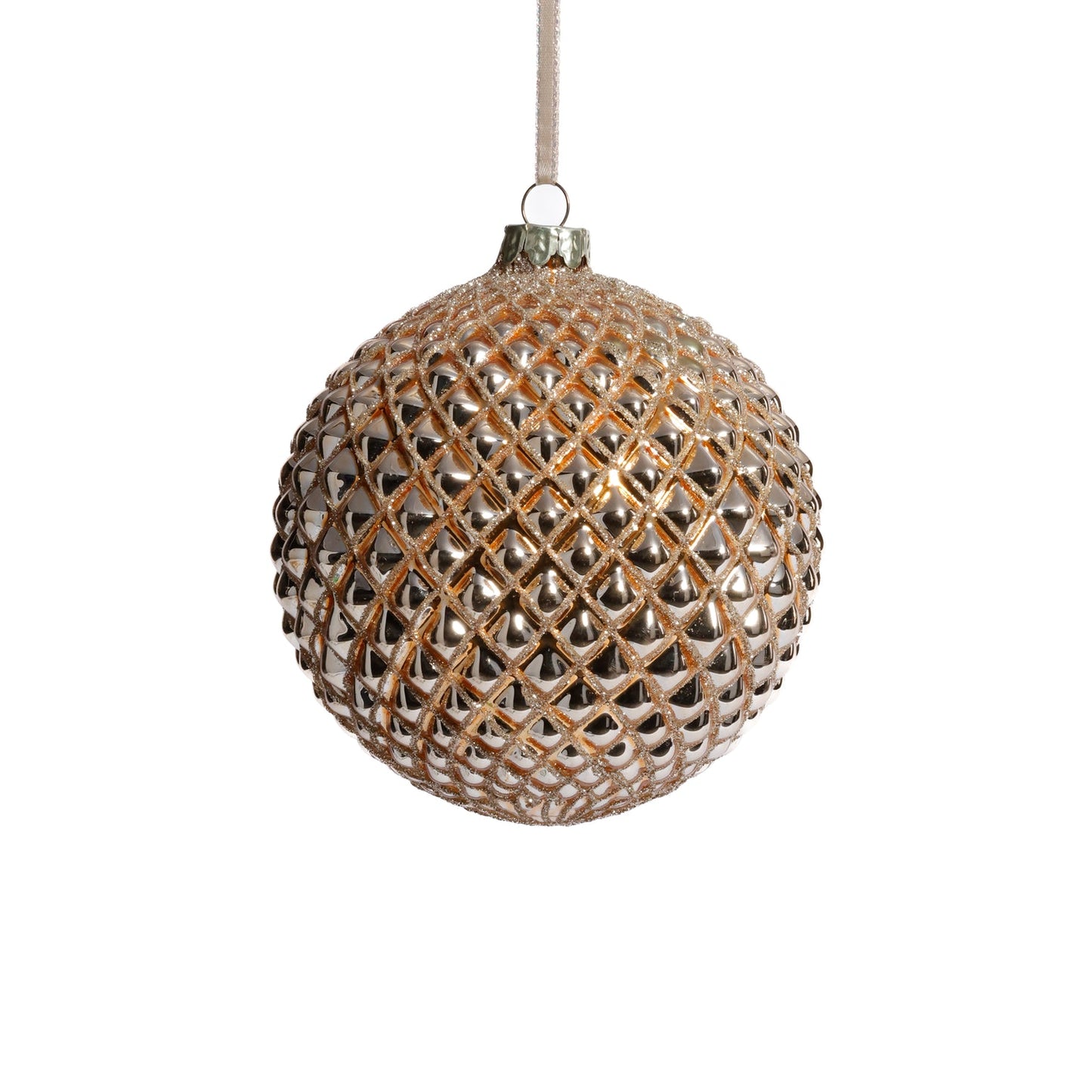 Metallic Glass Ball Ornament - Shiny Gold