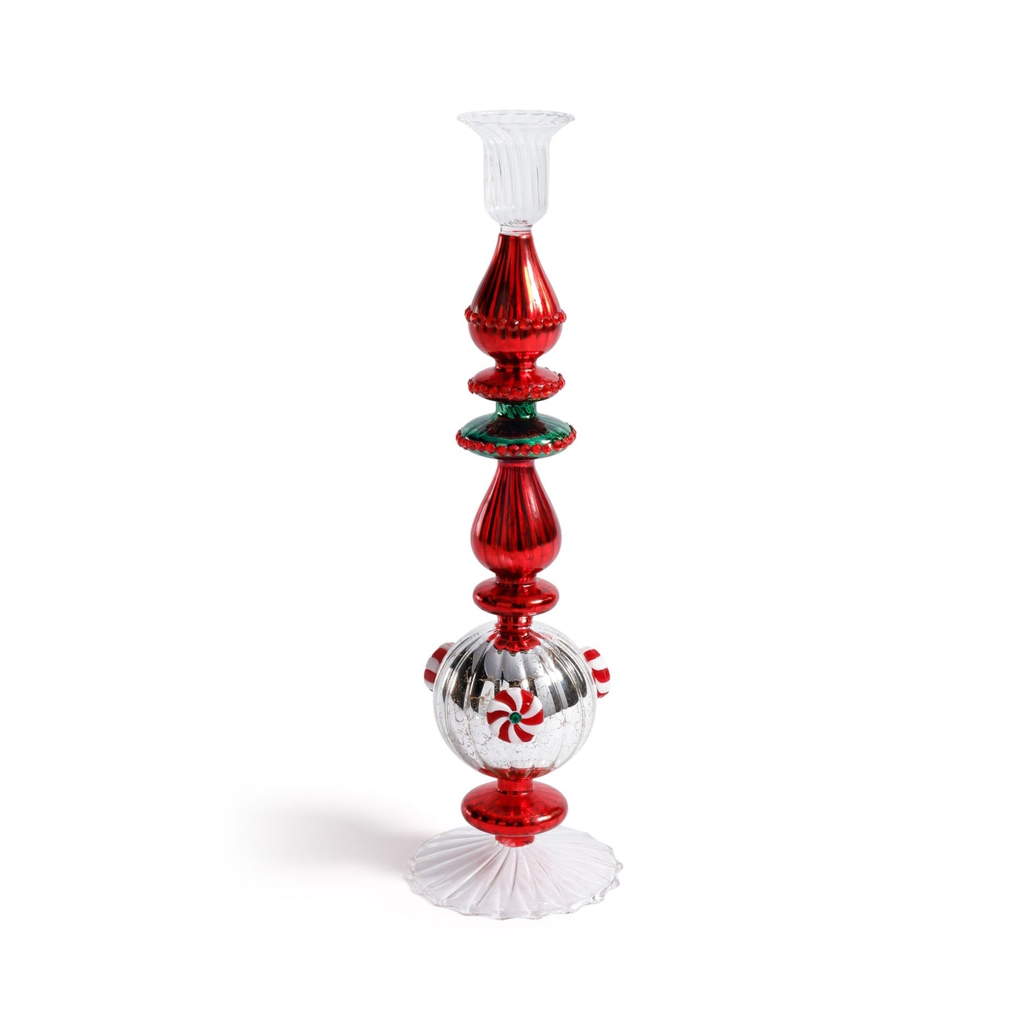 Holiday Mercury Taper Candle Holder