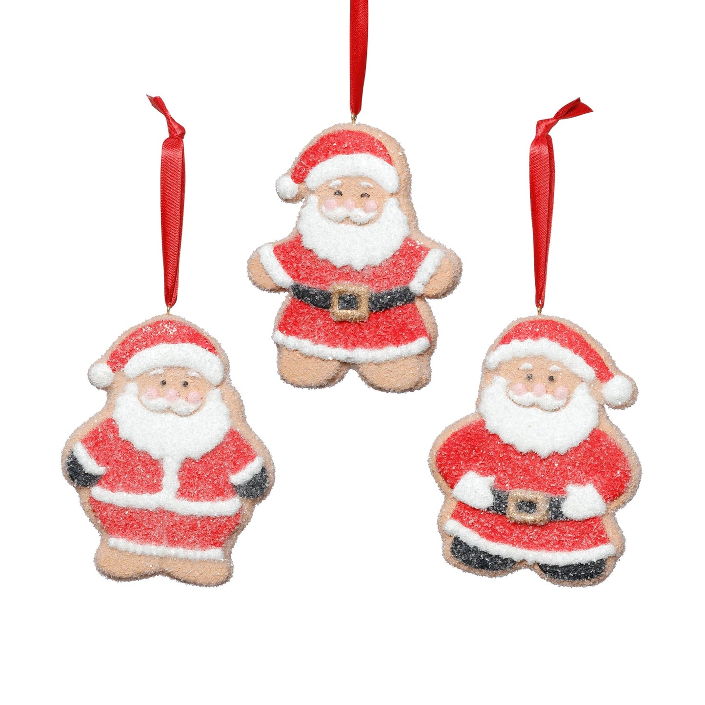 Cookie Santa Ornaments - Set of 3 Assorted