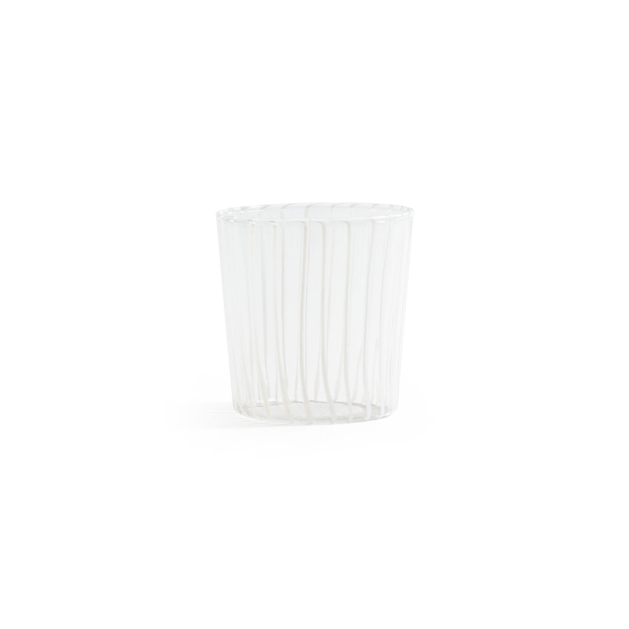 Marina White Stripe Glass Tumbler (Set of 6)