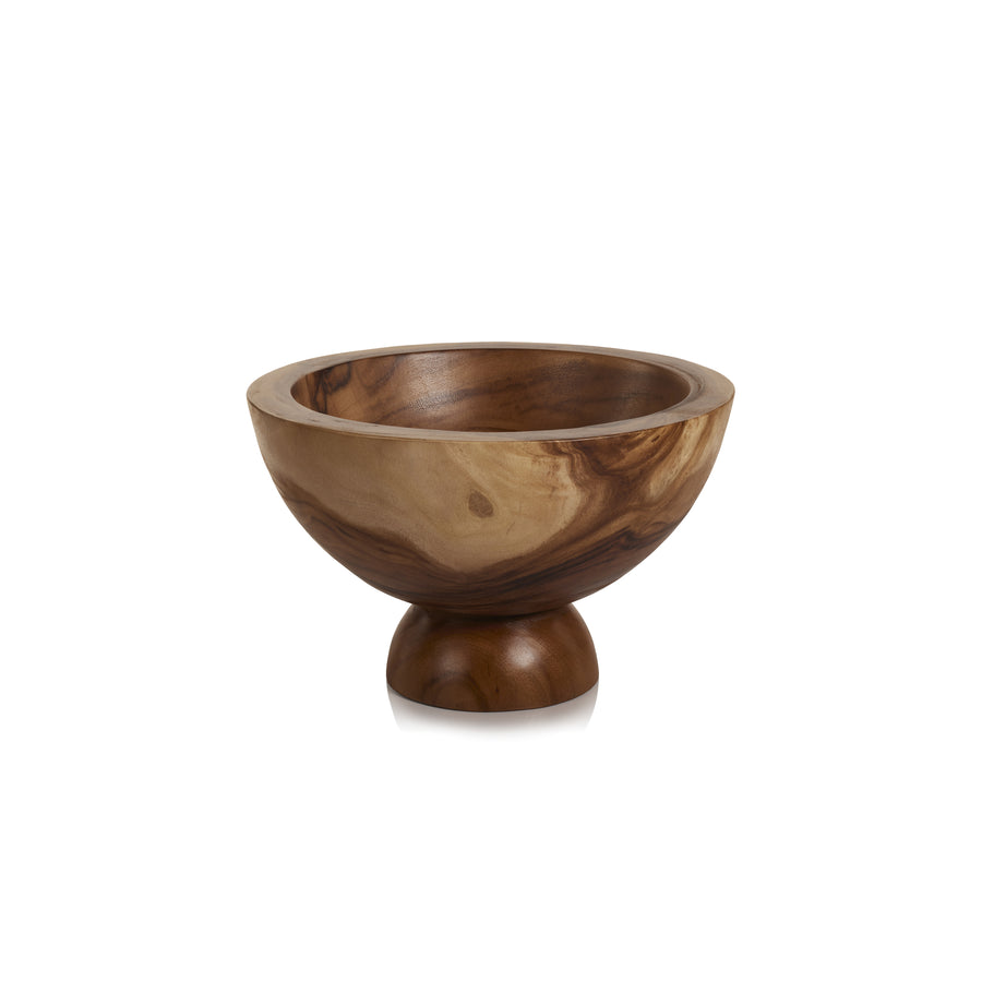 Alpina Wooden Footed Bowl - Natural - Bowls by Carlyle Avenue