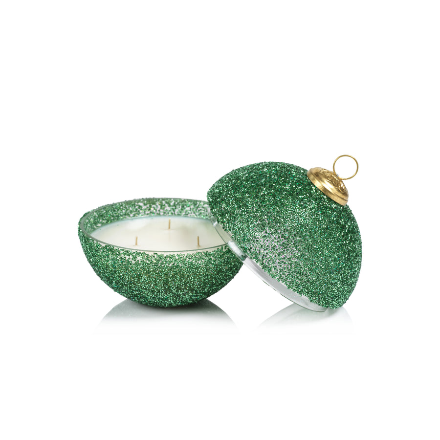Glitter Ornament Scented Candle - Green