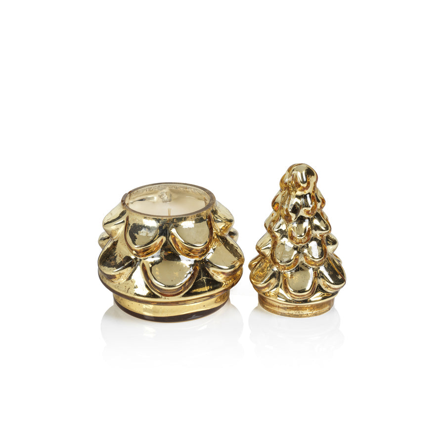 Glass Tree Scented Candle - Gold - Home Fragrance by Carlyle Avenue