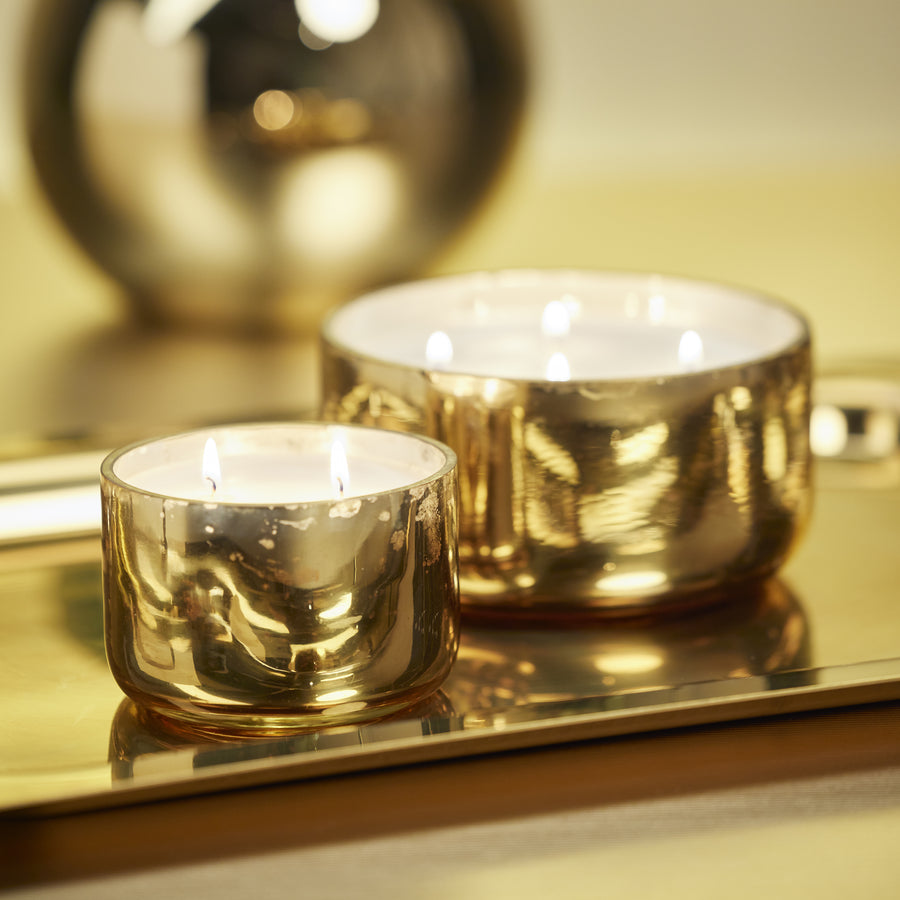 Siberian Fir Scented Candle Jar - Gold