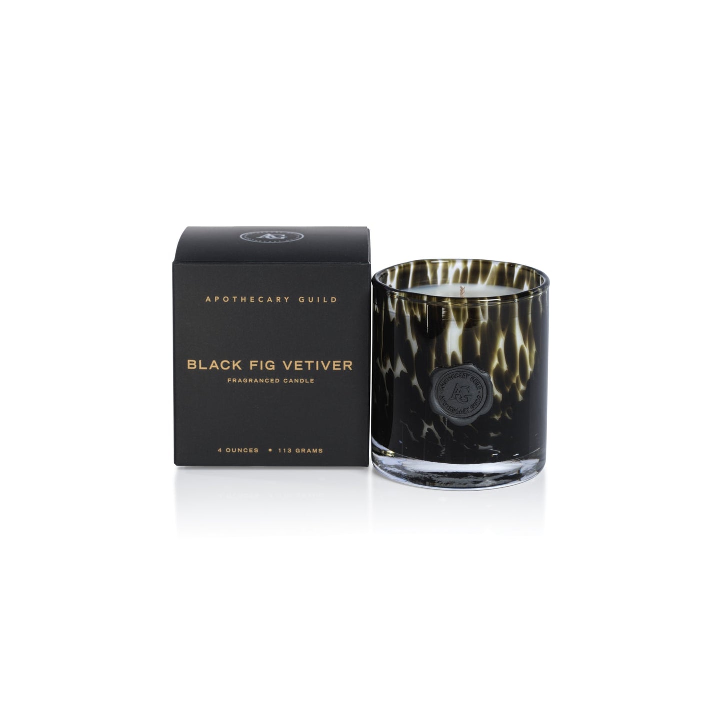 AG Opal Glass Candle - Black - Fig Vetiver - Candles by Carlyle Avenue
