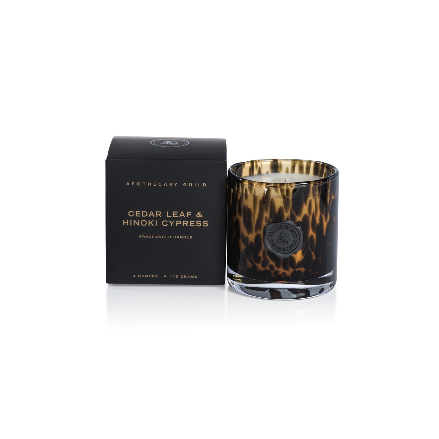 AG Opal Glass Candle - Amber & Black - Candles by Carlyle Avenue