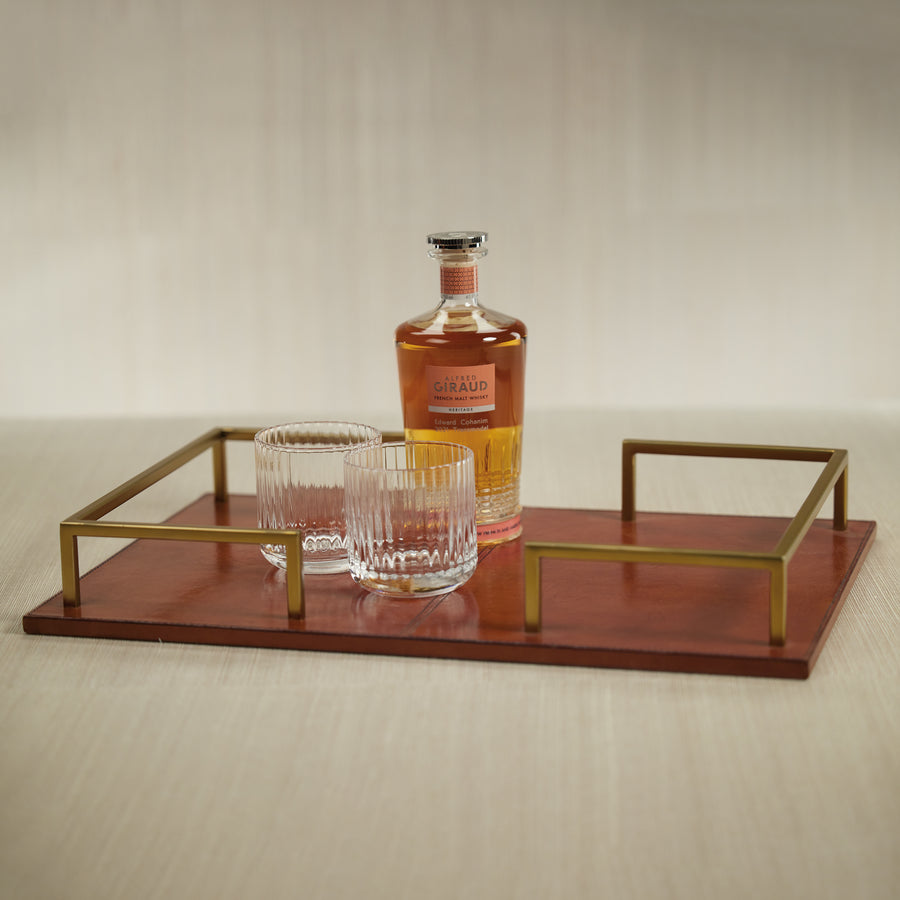 The Connaught Leather Bar Tray - Tray by Carlyle Avenue
