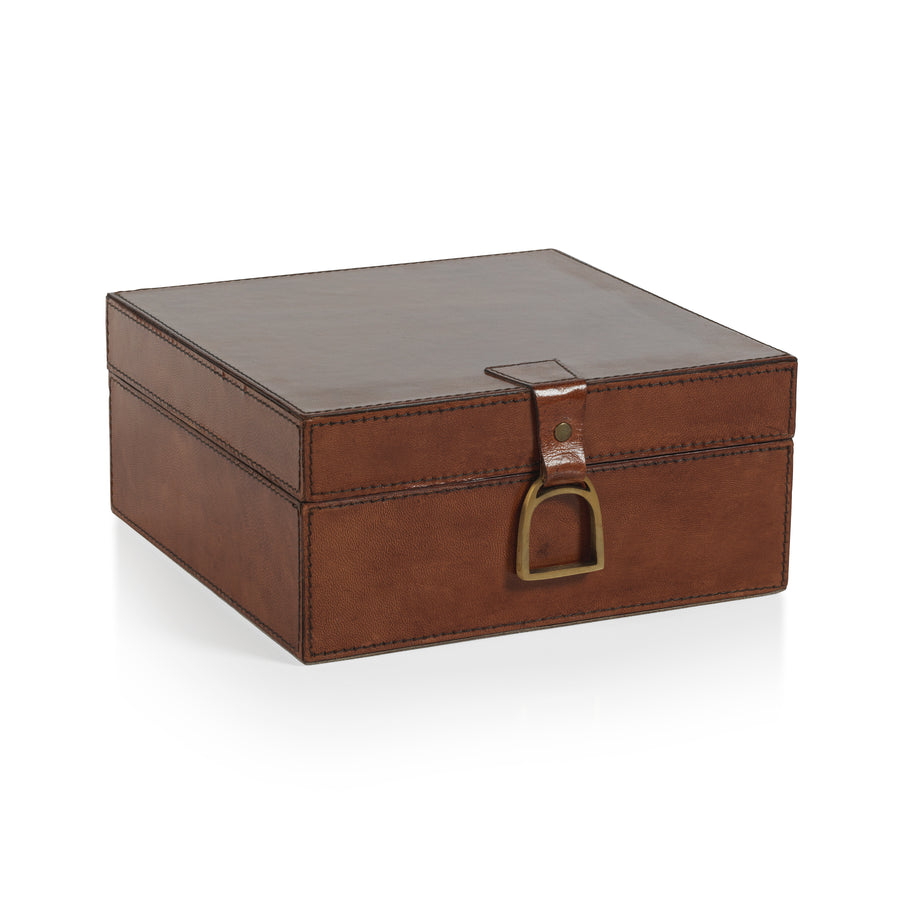 The Connaught Leather Box - Square