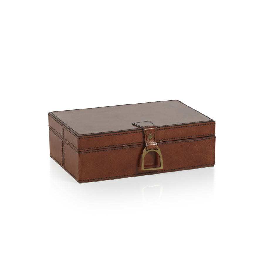 The Connaught Leather Box - Rectangular - Boxes by Carlyle Avenue