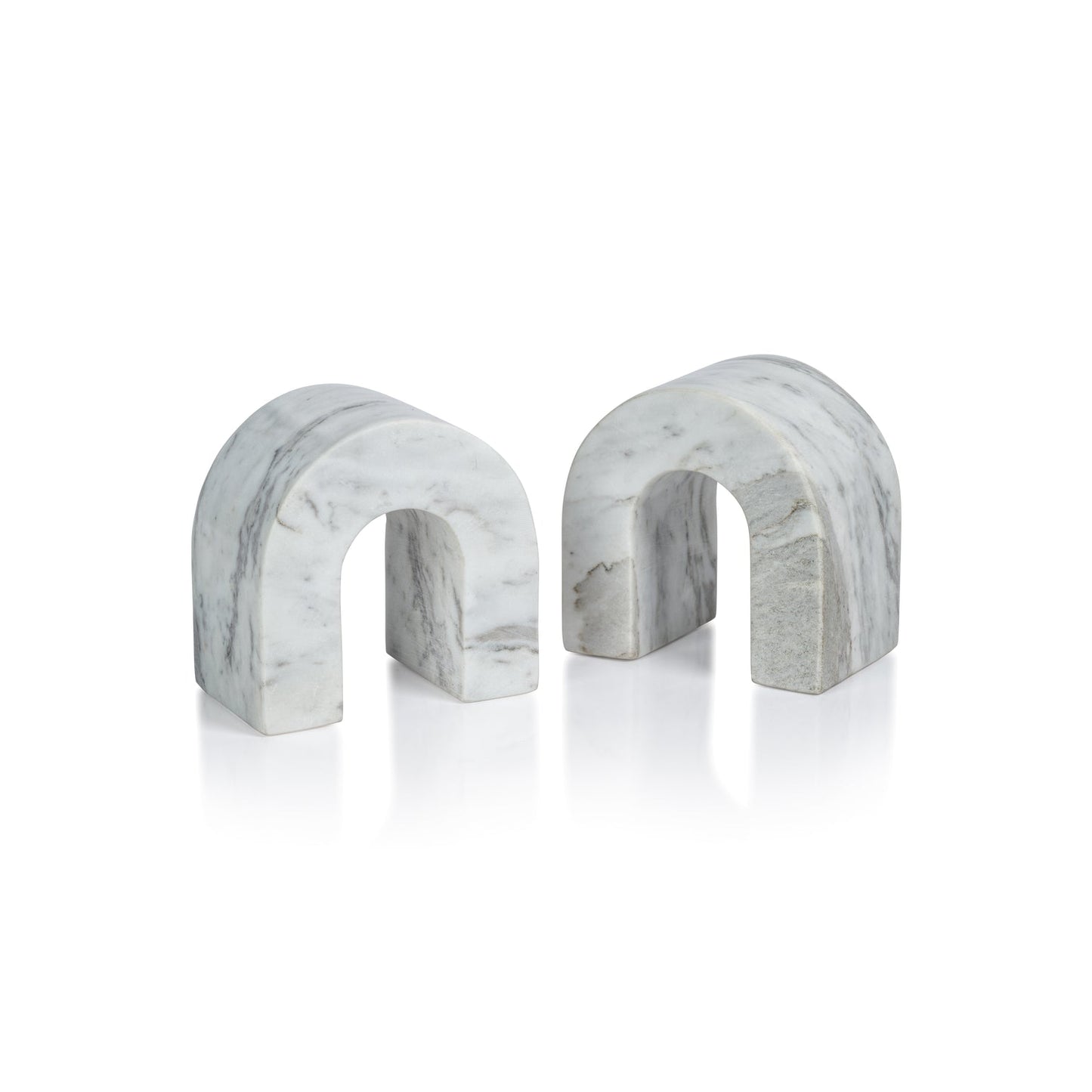 Marquino Marble Bookends - Set of 2 - White - Bookends by Carlyle Avenue