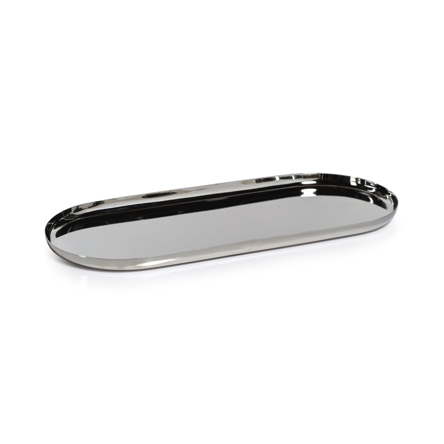 Park Lane Oval Tray - Polished Nickel - Trays by Carlyle Avenue